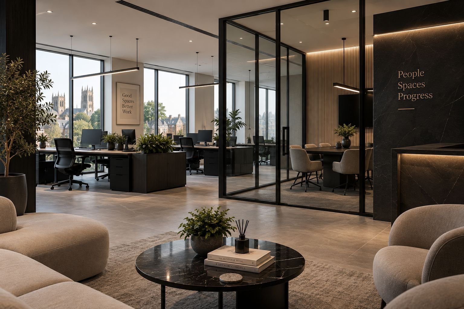 Professionally cleaned commercial space